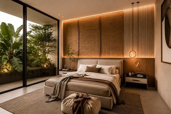 Bedroom in an Elara villa, Petitenget, Bali
